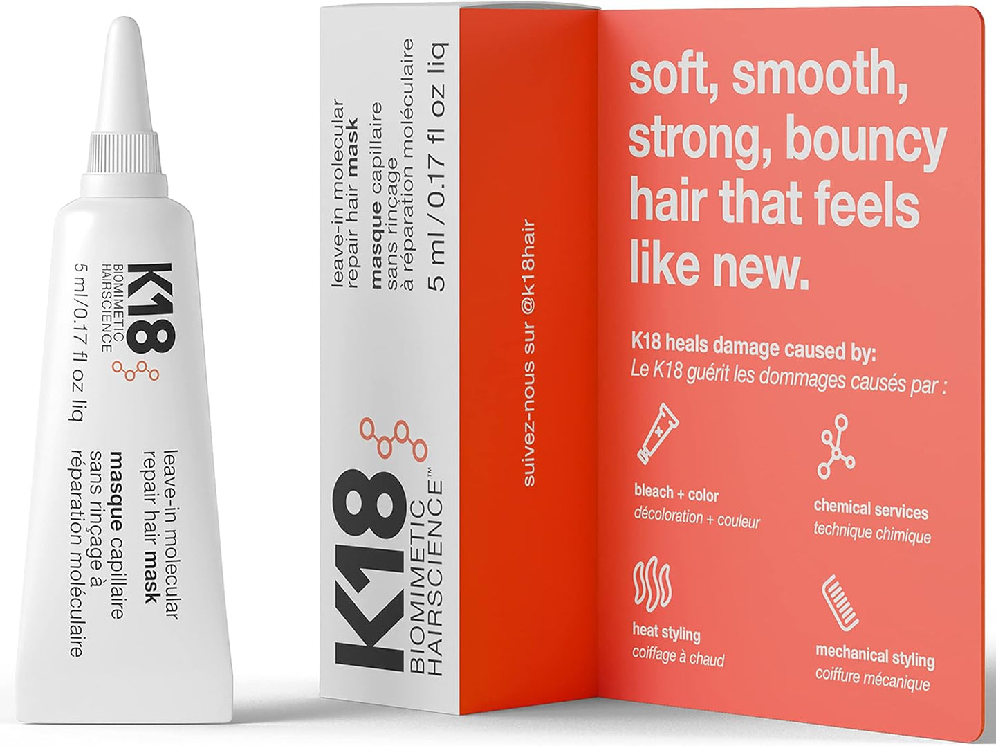 K18 LEAVE-IN MOLECULAR REPAIR HAIR MASK 5ML