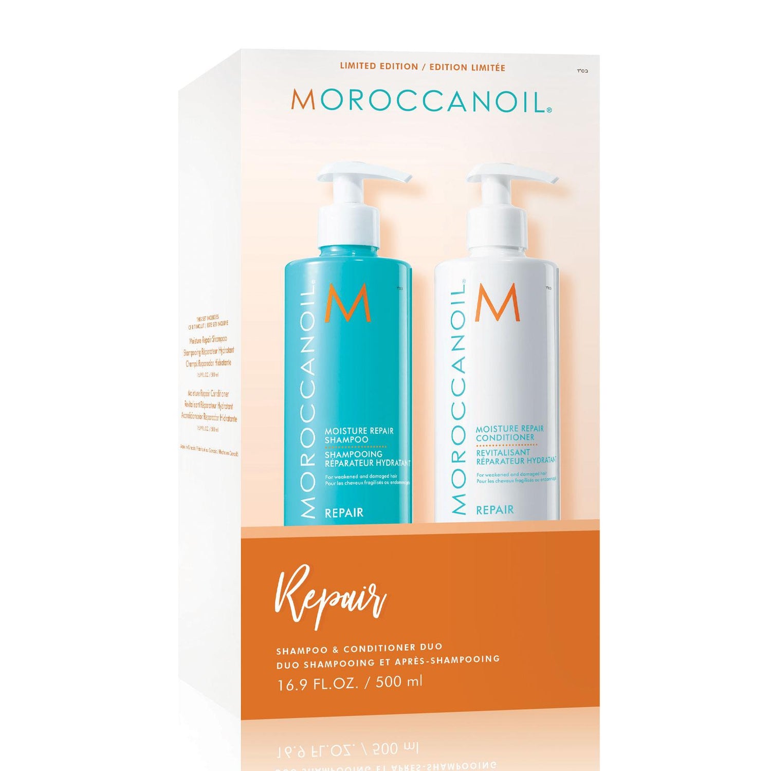 Moroccanoil Moisture Repair Shampoo & Conditioner Duo 500ml Platinum